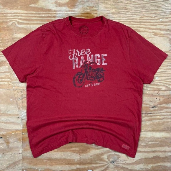 red faded life is good biker graphic tee - Picture 1 of 5